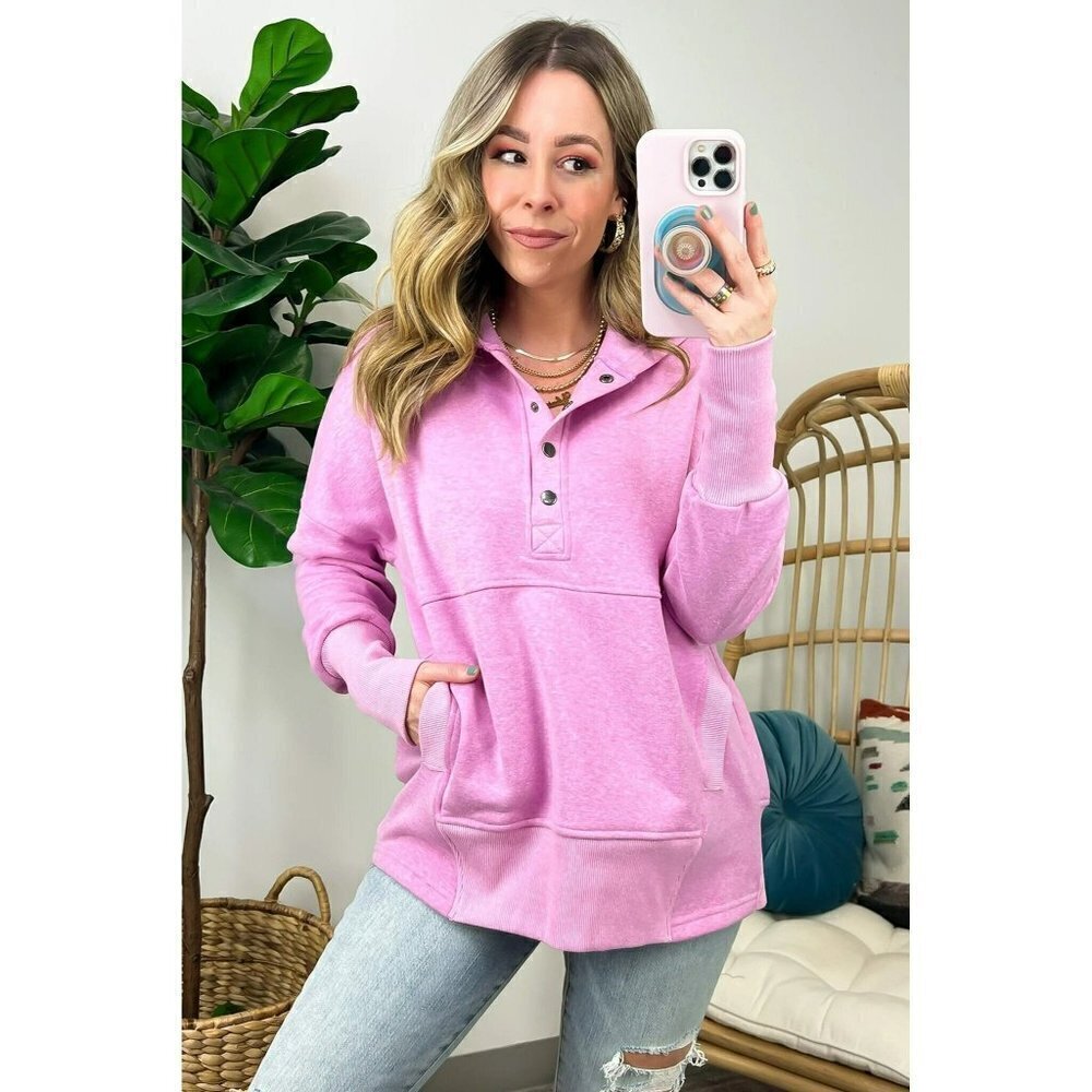 The Second Pullover in Heather Mauve - Picture 4 of 9
